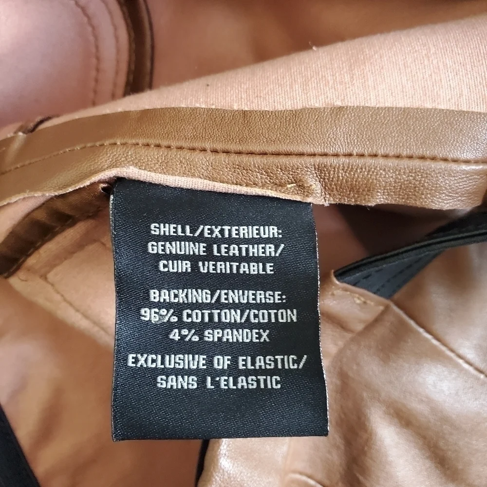 New Bagatelle City Stretch 100% Leather High Waisted Brown Leggings Pants NWT XS